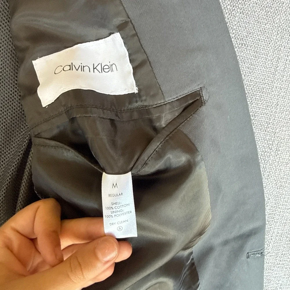 Calvin Klein Blazer Jacket Mens Medium Gray Lined Professional Office Attire